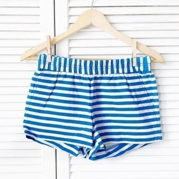J. Crew Pants - NWT J.Crew Blue White Striped Pull On Shorts Elastic Waist Size 8
